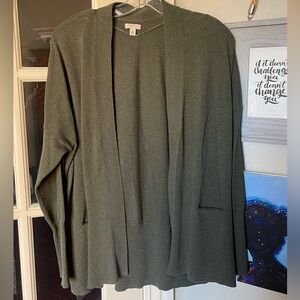 Sonoma Olive XL Open Front Cardigan w/Pockets